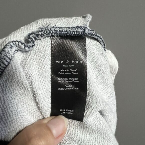 Rag & Bone Women Faux Denim Cotton Terry Miramar Jogger Pants Large Blue Lounge - Picture 6 of 7